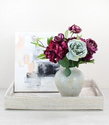 NEW Tight Woven Rectangle Rattan Tray for Luxury Homes- Extra Large, Whitewash - Image 1 of 4