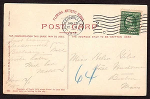 $Florida Machine Cancel Cover, Jacksonville, 1/13/1911, 7 wavy lines - Picture 1 of 1