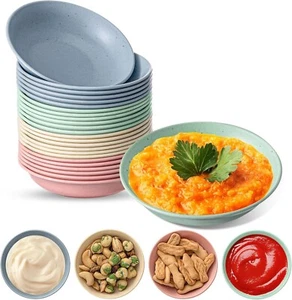 24 Pack 4 oz Soy Sauce Dish Small Dipping Bowls Unbreakable Mini Plastic Bowls B - Picture 1 of 15
