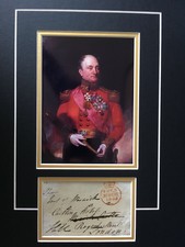 VISCOUNT ROWLAND HILL - ARMY GENERAL AT WATERLOO - SUPERB SIGNED DISPLAY