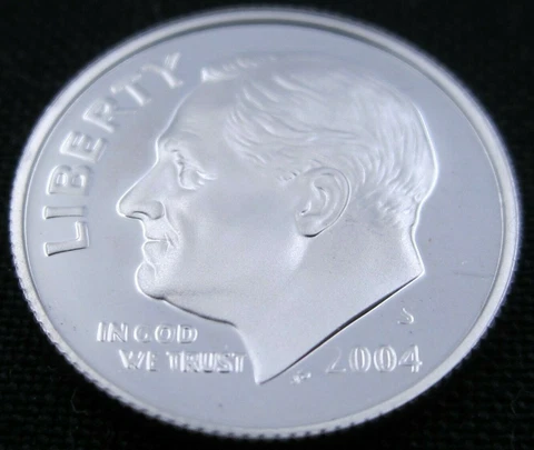 2004 S Proof Roosevelt Dime - 90% Silver Cover