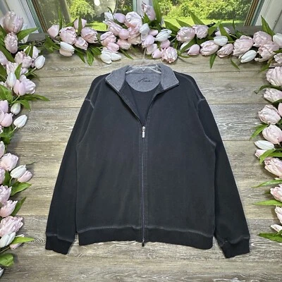 Paradise Collection Mens Large Full Zip Sweatshirt 100% Cotton Black - Image 1 of 4