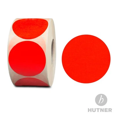 HUTNER Aktionsetiketten unbedruckt leer 50mm permanent Aufkleber Rolle Etiketten rot