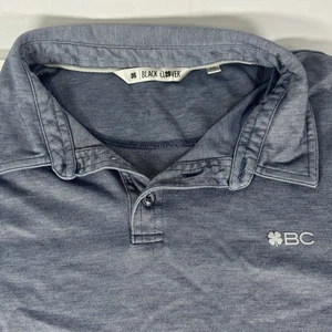 Black Clover Men’s XXL Blue Herringbone Live Lucky Performance Golf Polo Shirt - Picture 1 of 5