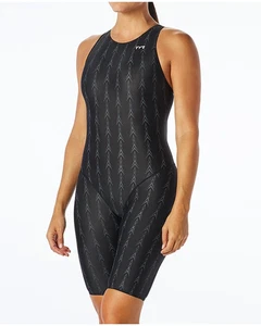 TYR WOMEN'S ASFUN6A AEROFIT FUSION 2 SHORTJOHN U12 COMPLIANT Size 34 Black - Picture 1 of 10
