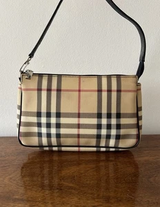 Burberry Beige Nova Check PVC Shoulder Bag Handbag - Picture 1 of 7