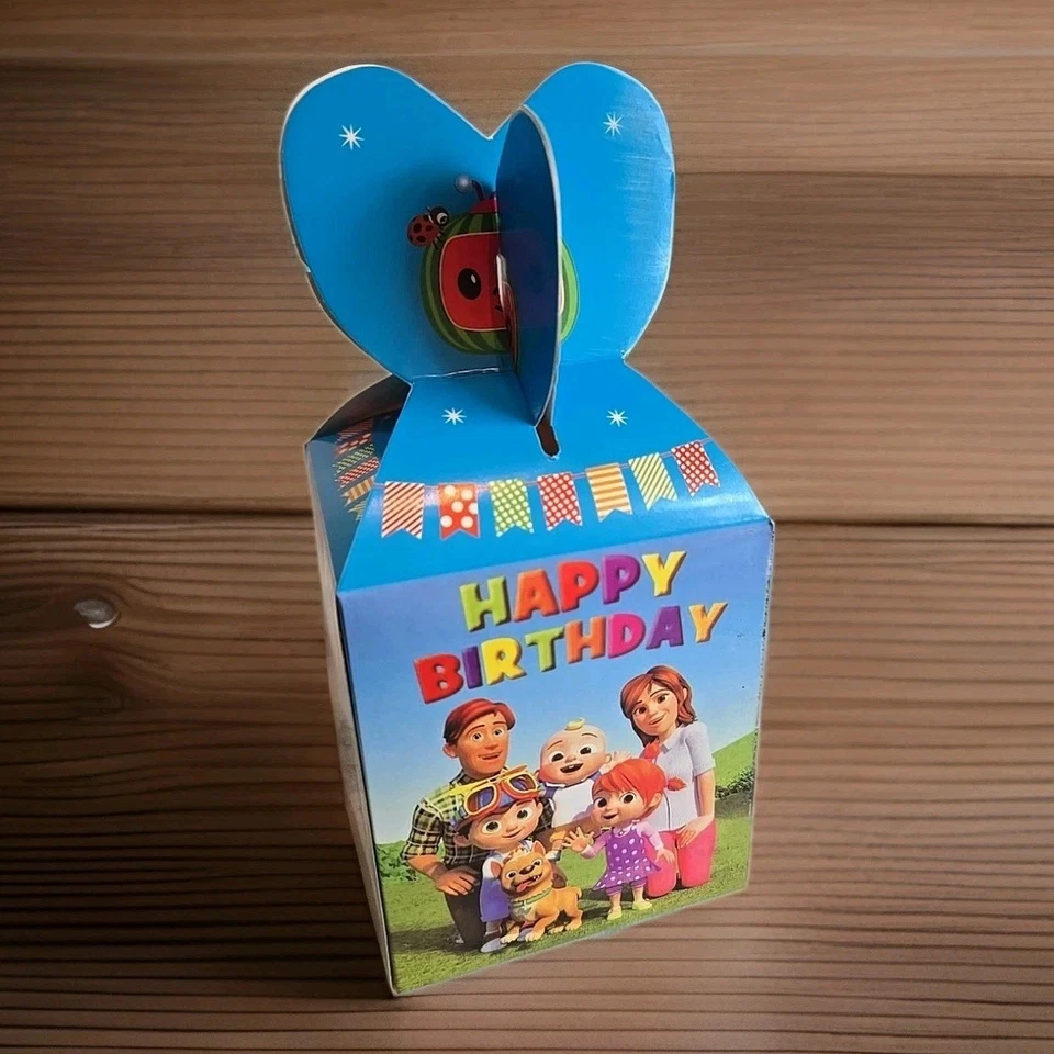 12ct Cocomelon Party Favor Candy/Treat Boxes Loot Goody Treat Bag Happy Birthday - Imagem 1 de 4