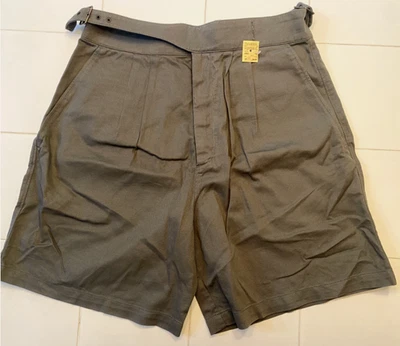 NUEVO CON ETIQUETAS ARCHIVO DE COLECCIÓN Pantalones Cortos Banana Republic Para Hombres 36 Caqui Safari Ghurka Cinturón Años 80 Foto 1 de 4