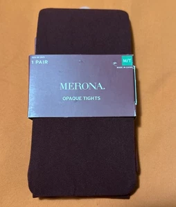 MERONA Rubanesque Red Opaque Tights Hosiery Medium Tall New - Picture 1 of 2