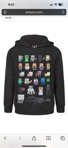 Minecraft Sprites Boy's Black Hoodie - Picture 1 of 7