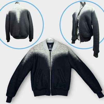Marcelo Burlon County Of Milan Zapaleri 羊毛混纺轰炸机夹克 S 码黑色灰色 — 第 1/4 张图片