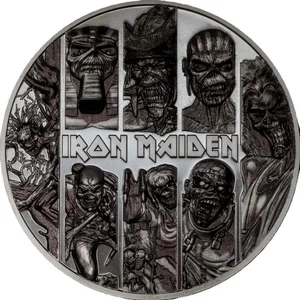 2024 Cook Islands Iron Maiden Eddie Collection 3 oz Silver Black Proof Coin - Picture 1 of 8