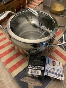 NUEVA Cacerola David Burke Gourmet Pro Comercial 2 Qt Acero Inoxidable con Tapa 6.5” - Imagen 1 de 5