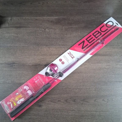 Zebco 202 Spincast Reel and Fishing Rod Combo, 5’ 6” 2-Piece Fishing Pink Tackle - Image 1 of 4