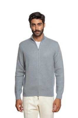 490$ DELLA CIANA CASHMERE Suéter Cardigan Grueso Gris Lana / Mohair 40 US 50 EU - Imagen 1 de 4
