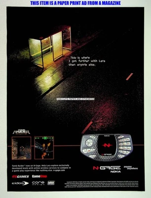 Nokia N-Gage Game Console 2003 Tomb Raider Print Magazine Ad Poster ADVERT - Image 1 of 2