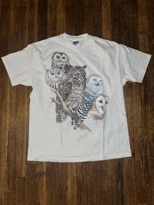 Vintage North American Owl Big OWLS T SHIRT X Large Rare Wuc - Picture 1 of 4