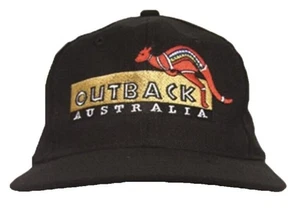 Outback Australia Kangaroo Embroidered Black Wool Baseball Cap Souvenir Trucker - Picture 1 of 3