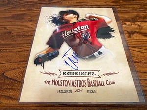 Wandy Rodriguez Houston Astros Signed 8x10 Custom Photo Edit w/ Top Loader AUTO - Picture 1 of 2