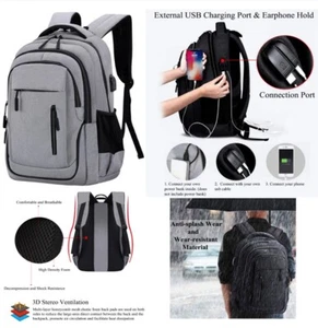 School Bags Laptop Backpack Water Resistant College School Computer Business Bag - Picture 1 of 8