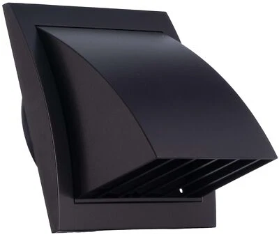 PROSTKO LTD Cowled Duct Cover with Gravity Flap 100mm 4'' Anthracite Ventilation Duct Cover