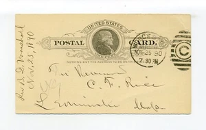 Cartolina Worcester MA 1890, Rev. B.D. Marshall to Rev C. Rice Leominster - Foto 1 di 3