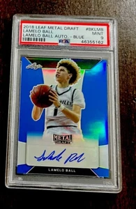 2018 Leaf Lamelo Ball Auto Leaf Metal #BK-LMB Blue #8/50 PSA 9 Mint - Picture 1 of 3