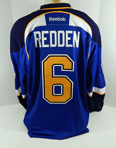 2012-13 St. Louis Blues Wade Redden #6 Game Issued Blue Jersey DP12046