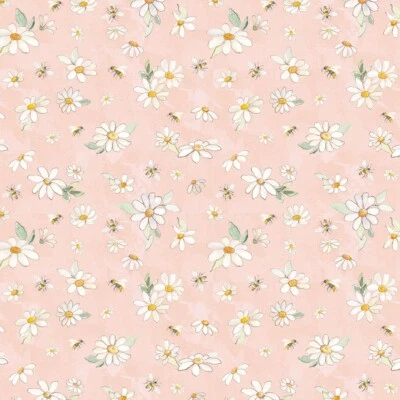 Tela Daisy Field Silvia Vassileva Embalada Floral ROSA Margarita Crema BTHY Foto 1 de 3