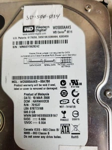 Western Digital WD5000AAKS Caviar 500GB Hard Drive (#163) - Picture 1 of 1