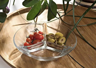 Glass Condiments Snacks Appetiser Plate Tray Olive Dish Sauce Dipping Serving - Image 1 of 4