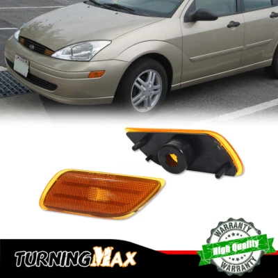 Par de carcasas de lámpara de estacionamiento marcador lateral delantero ámbar para Ford Focus 2000-2004 derecha Foto 1 de 4