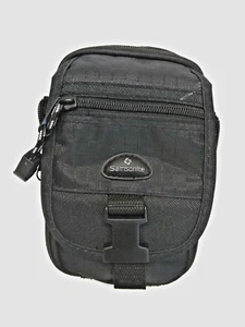 Samsonite Small Black Camera Case 3 Pouches with Adjustable Carry Strap 5” X 4" - Picture 1 of 8