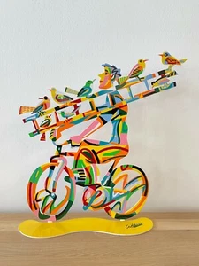 Pop art Metal Bicycle Riders " Ladder man " sculpture by DAVID GERSTEIN - Picture 1 of 8