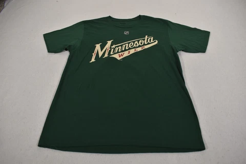 Zach Praise Minnesota Wild Shirt Adult Large Green White NHL Hockey Reebok Mens Cover