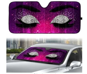 Auto Drive 1 Count Universal Windshield Girl's Eye Accordion Sun Shade , 63"x 28 - Picture 1 of 3