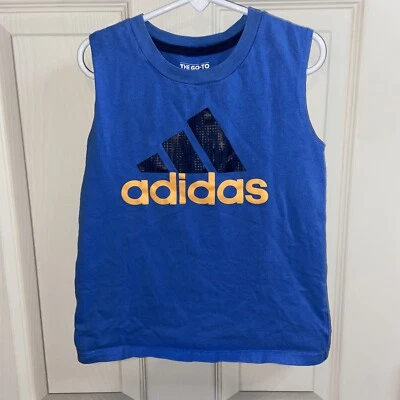 Футболка Adidas Boys The Go To Tee Muscle размер 5 синяя желтая  - Изображение 1 из 3
