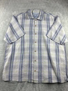 Tommy Bahama Button Up Men’s Short Sleeve Shirt Striped 60% Linen/40% Silk XL - Picture 1 of 6