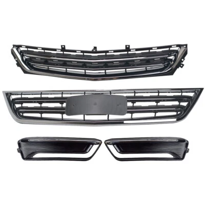 Compatível com 14-20 Chevrolet Impala grade dianteira superior inferior do para-choque com tampa de farol de neblina - Imagem 1 de 4