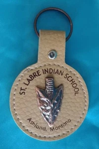 St. Labre Indian School Arrowhead Faux Leather Keychain Fob NEW - Picture 1 of 12