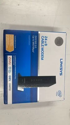 Linksys CM3024 Cable Modem DOCSIS 3.0 24x8 - Network cable missing - Image 1 of 2