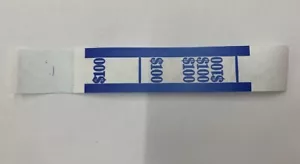 Cinghie per valute - Fasce per soldi autosigillanti, $ 100 blu, confezione da 100, di NF String - Foto 1 di 2