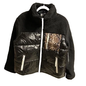 Marc New York Performance Large Black Quilted Puffer Jacket Faux Fur Collar NEW - Picture 1 of 8