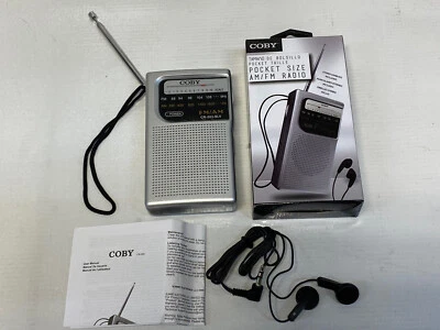 Coby CR-203-SLV Pocket Size AM/FM Radio Silver - Image 1 of 4
