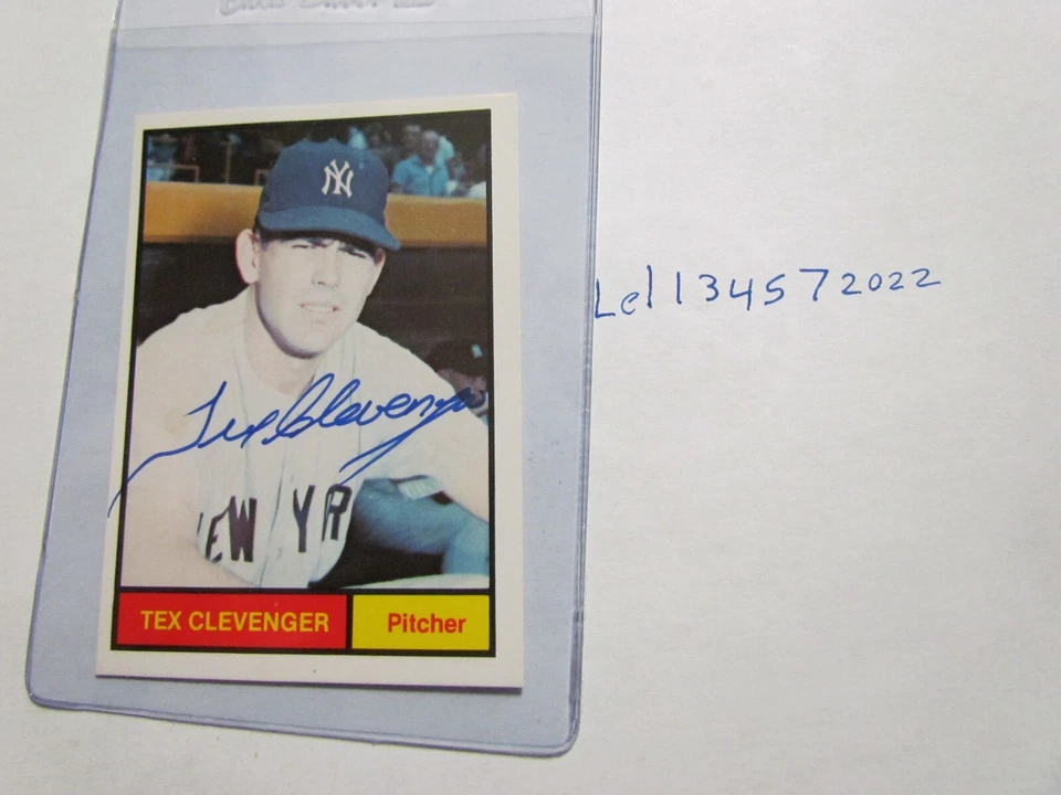 Renata Galasso Tex Clevenger signed Baseball Card  - Image 1 of 2