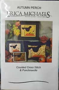 Erica Michaels Autumn Perch Cross Stitch & Punchneedle NIP - Picture 1 of 3
