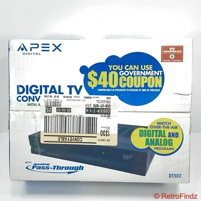 Apex DT502 Digital TV Converter Box w/ Analog Pass-Through BRAND NEW - Image 1 of 4