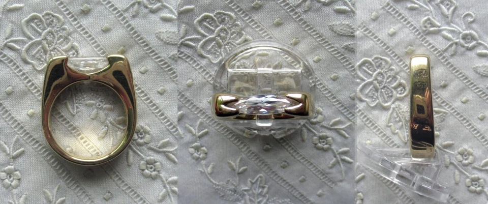 GOLDENER RING - KRISTALL - PIERRE LANG - GRÖSSE 8 - 18 mm - Bild 1 von 1