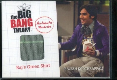 2012 Cryptozoic The Big Bang Theory Raj's Green Shirt Relic #M14 Kunal Nayyar CK - Image 1 of 3