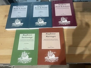 Lot Of 5 Mayflower Family Genealogy - Descendant Vital Records Marriages Books - Picture 1 of 4